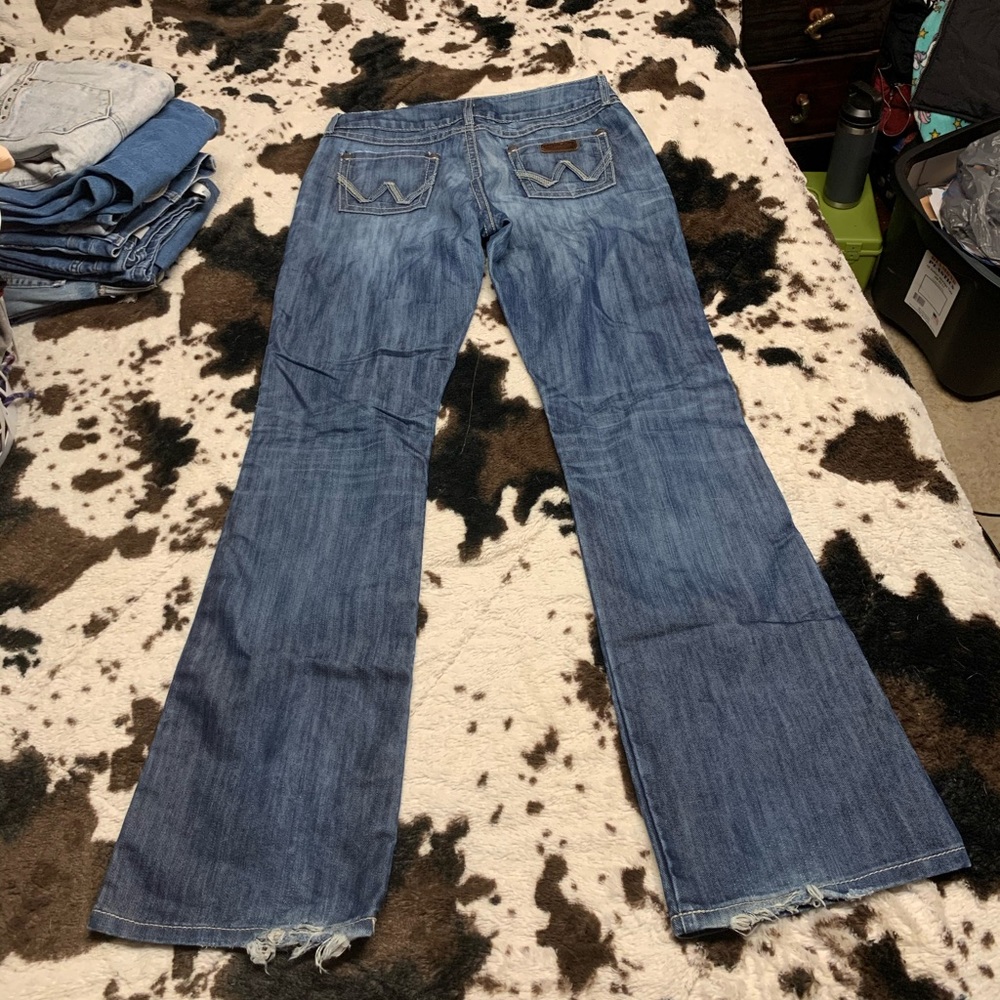 Wrangler patch bootcut jeans